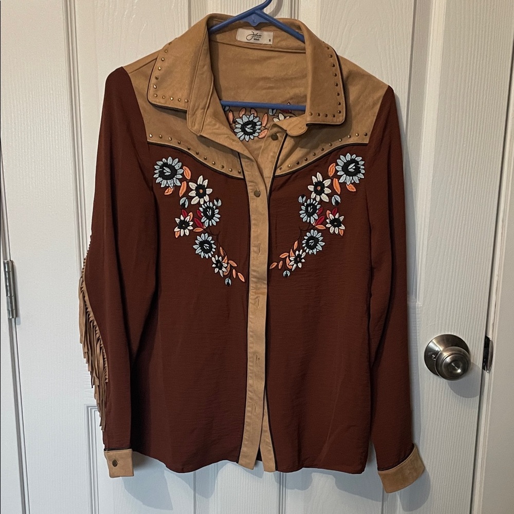 Brown and Tan Western Shirt